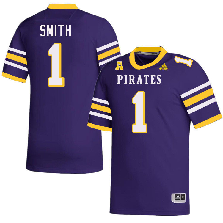 #1 Yannick Smith East Carolina Pirates College Football Jersey Stitched-Purple